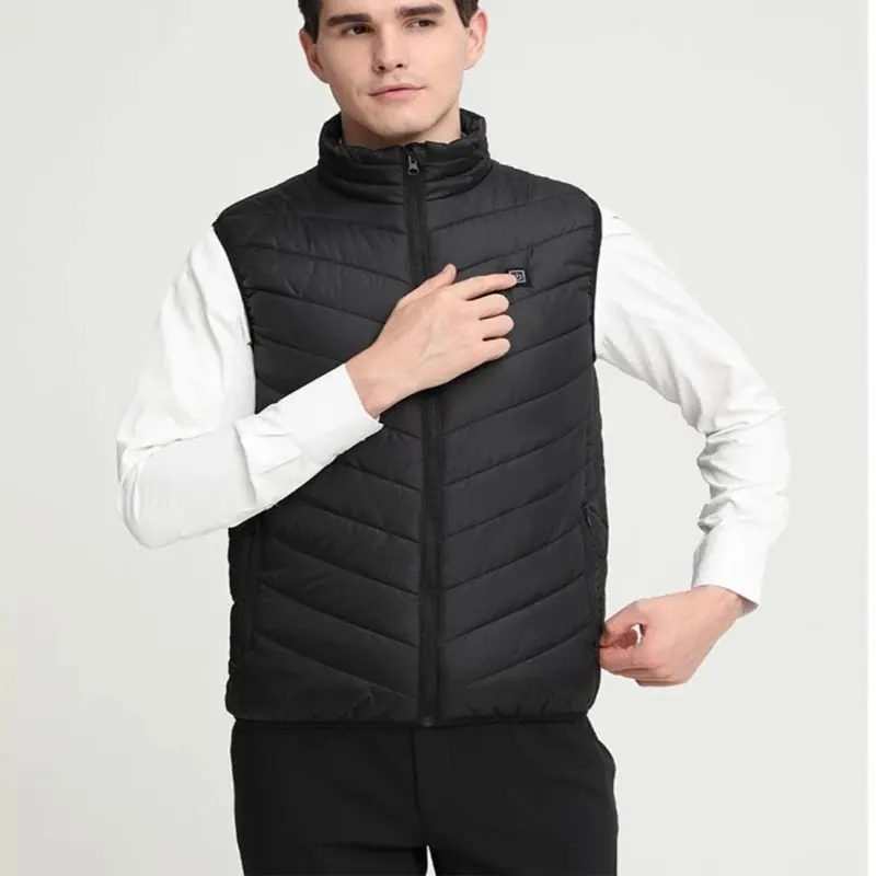 Solana Gear heated vest worn over a white sweater, front view